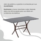 Conjunto Sala De Jantar Mesa Retangular 140x75cm Tampo Granit