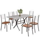 Conjunto Sala De Jantar Mesa Retangular 140x75cm Tampo Granit