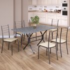 Conjunto Sala De Jantar Mesa Retangular 140x75cm Tampo Granit