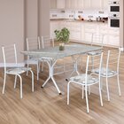 Conjunto Sala De Jantar Mesa Retangular 140x75cm Tampo Granit