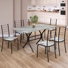 Conjunto Sala De Jantar Mesa Retangular 140x75cm Tampo Granit