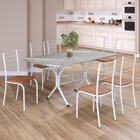 Conjunto Sala De Jantar Mesa Retangular 140x75cm Tampo Granit