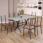 Conjunto Sala De Jantar Mesa Retangular 140x75cm Tampo Granit