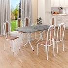 Conjunto Sala De Jantar Mesa Retangular 140x75cm Tampo Granit