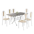 Conjunto Sala De Jantar Mesa Retangular 140x75cm Tampo Granit