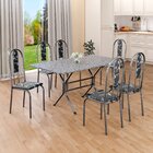 Conjunto Sala De Jantar Mesa Retangular 140x75cm Tampo Granit