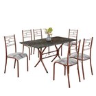 Conjunto Sala De Jantar Mesa Retangular 140x75cm Tampo Madeir