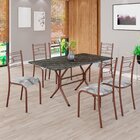 Conjunto Sala De Jantar Mesa Retangular 140x75cm Tampo Madeir