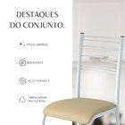 Conjunto Sala De Jantar Mesa Retangular 140x75cm Tampo Madeir