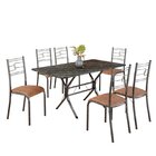 Conjunto Sala De Jantar Mesa Retangular 140x75cm Tampo Madeir