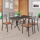 Conjunto Sala De Jantar Mesa Retangular 140x75cm Tampo Madeir