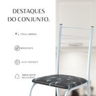 Conjunto Sala De Jantar Mesa Retangular 140x75cm Tampo Madeir