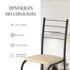 Conjunto Sala De Jantar Mesa Retangular 140x75cm Tampo Madeir