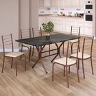 Conjunto Sala De Jantar Mesa Retangular 140x75cm Tampo Madeir