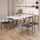 Conjunto Sala De Jantar Mesa Retangular 140x75cm Tampo Madeir