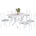 Conjunto Sala De Jantar Mesa Retangular 140x75cm Tampo Madeir