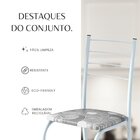 Conjunto Sala De Jantar Mesa Retangular 140x75cm Tampo Madeir