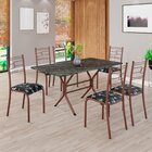 Conjunto Sala De Jantar Mesa Retangular 140x75cm Tampo Pedra