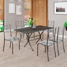 Conjunto Sala De Jantar Mesa Retangular 140x75cm Tampo Pedra