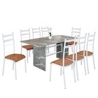 Conjunto Sala De Jantar Mesa Retangular 180x75cm Tampo Granit