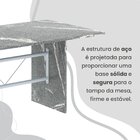 Conjunto Sala De Jantar Mesa Retangular 180x75cm Tampo Granit