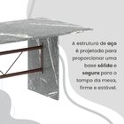 Conjunto Sala De Jantar Mesa Retangular 180x75cm Tampo Granit