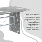 Conjunto Sala De Jantar Mesa Retangular 180x75cm Tampo Granit