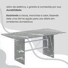 Conjunto Sala De Jantar Mesa Retangular 180x75cm Tampo Granit