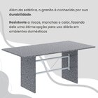 Conjunto Sala De Jantar Mesa Retangular 180x75cm Tampo Granit