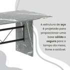 Conjunto Sala De Jantar Mesa Retangular 180x75cm Tampo Granit