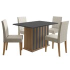 Conjunto Sala De Jantar Mesa Retangular Amalia Com Vidro 136c