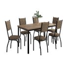 Conjunto Sala De Jantar Mesa Retangular Tampo Bp Com 6 Cadeir