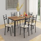 Conjunto Sala De Jantar Mesa Retangular Tampo Bp Com 6 Cadeir