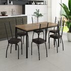 Conjunto Sala De Jantar Mesa Retangular Tampo Bp Com 6 Cadeir