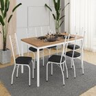 Conjunto Sala De Jantar Mesa Retangular Tampo Bp Com 6 Cadeir