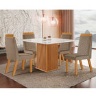 Conjunto Sala De Jantar Mesa Riviera Com Tampo De Vidro 90cm