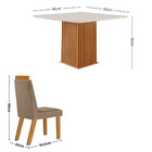 Conjunto Sala De Jantar Mesa Riviera Com Tampo De Vidro 90cm