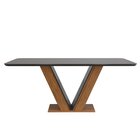 Conjunto Sala De Jantar Mesa Rute 160x90cm Tampo Vidro/mdf Co