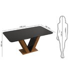 Conjunto Sala De Jantar Mesa Rute 160x90cm Tampo Vidro/mdf Co