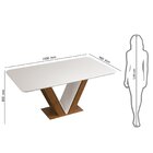 Conjunto Sala De Jantar Mesa Rute 160x90cm Tampo Vidro/mdf Co