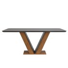 Conjunto Sala De Jantar Mesa Rute 160x90cm Tampo Vidro/mdf Co