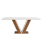 Conjunto Sala De Jantar Mesa Rute 160x90cm Tampo Vidro/mdf Co