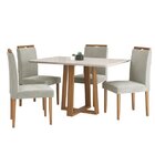 Conjunto Sala De Jantar Mesa Salvador Tampo Vidro/mdf Com 4 C