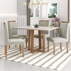 Conjunto Sala De Jantar Mesa Salvador Tampo Vidro/mdf Com 4 C