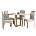 Conjunto Sala De Jantar Mesa Salvador Tampo Vidro/mdf Com 4 C