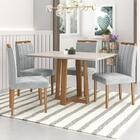 Conjunto Sala De Jantar Mesa Salvador Tampo Vidro/mdf Com 4 C