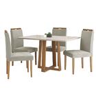 Conjunto Sala De Jantar Mesa Salvador Tampo Vidro/mdf Com 4 C