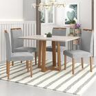 Conjunto Sala De Jantar Mesa Salvador Tampo Vidro/mdf Com 4 C