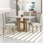 Conjunto Sala De Jantar Mesa Salvador Tampo Vidro/mdf Com 4 C