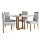 Conjunto Sala De Jantar Mesa Salvador Tampo Vidro/mdf Com 4 C